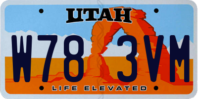 UT license plate W783VM