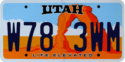 UT license plate W783WM