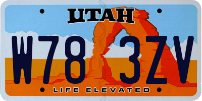 UT license plate W783ZV