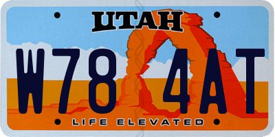 UT license plate W784AT