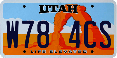 UT license plate W784CS
