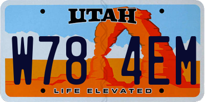 UT license plate W784EM