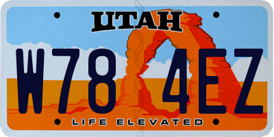 UT license plate W784EZ