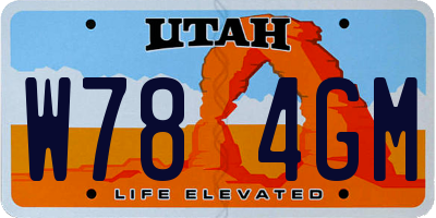 UT license plate W784GM