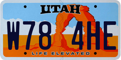 UT license plate W784HE