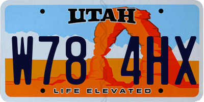 UT license plate W784HX