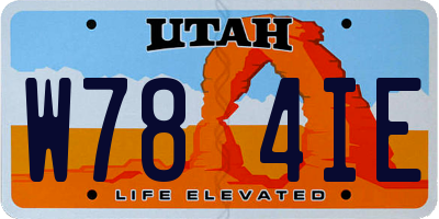 UT license plate W784IE