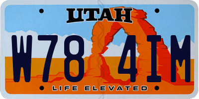 UT license plate W784IM
