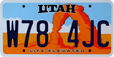 UT license plate W784JC
