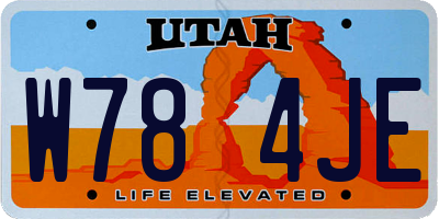 UT license plate W784JE