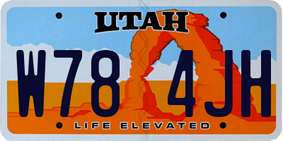 UT license plate W784JH