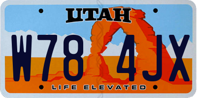 UT license plate W784JX