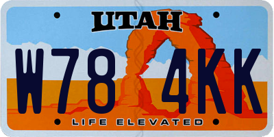 UT license plate W784KK