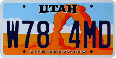 UT license plate W784MD