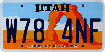 UT license plate W784NF