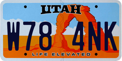 UT license plate W784NK