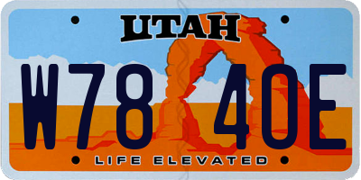 UT license plate W784OE