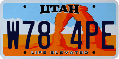 UT license plate W784PE