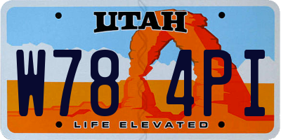 UT license plate W784PI