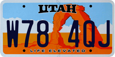 UT license plate W784QJ