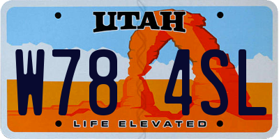 UT license plate W784SL