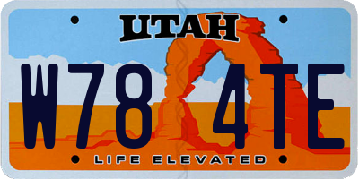 UT license plate W784TE
