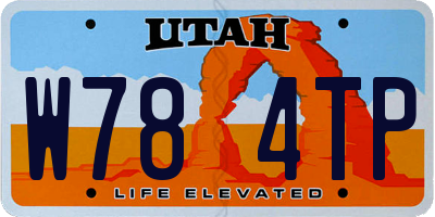 UT license plate W784TP