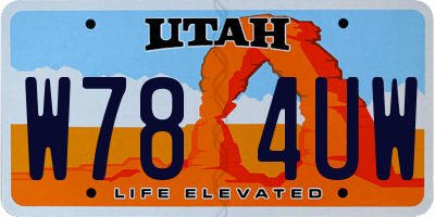 UT license plate W784UW