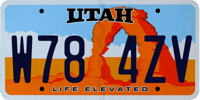 UT license plate W784ZV