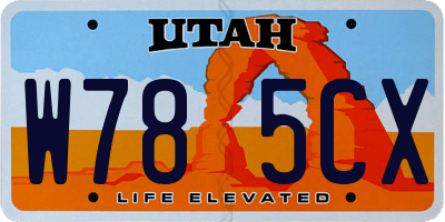 UT license plate W785CX