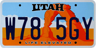 UT license plate W785GY