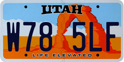 UT license plate W785LF