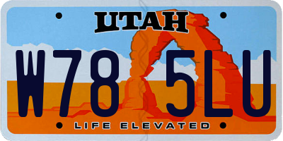 UT license plate W785LU