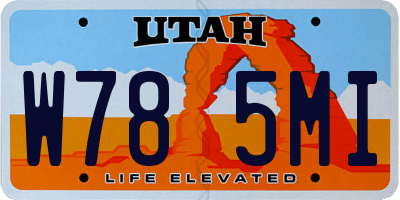 UT license plate W785MI