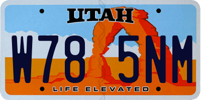 UT license plate W785NM