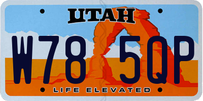 UT license plate W785QP