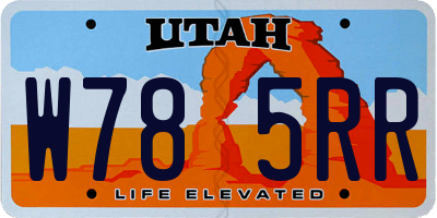 UT license plate W785RR