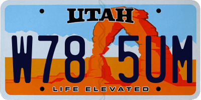 UT license plate W785UM