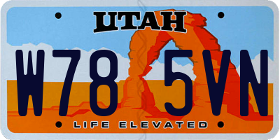 UT license plate W785VN