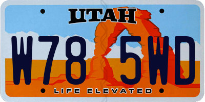 UT license plate W785WD