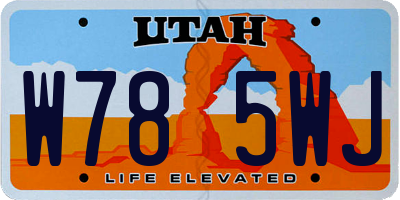 UT license plate W785WJ