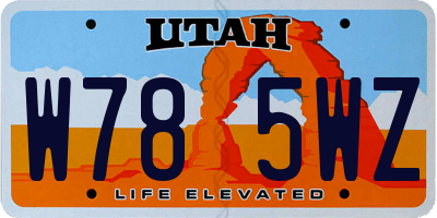 UT license plate W785WZ