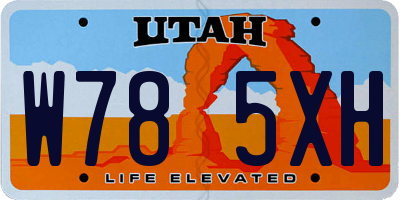 UT license plate W785XH