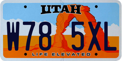 UT license plate W785XL