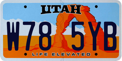 UT license plate W785YB