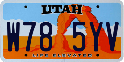 UT license plate W785YV