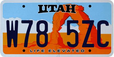 UT license plate W785ZC
