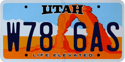 UT license plate W786AS