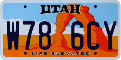 UT license plate W786CY