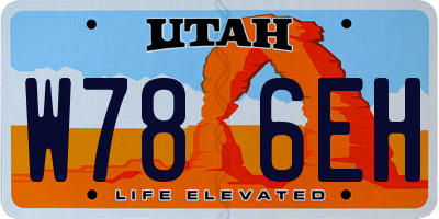 UT license plate W786EH